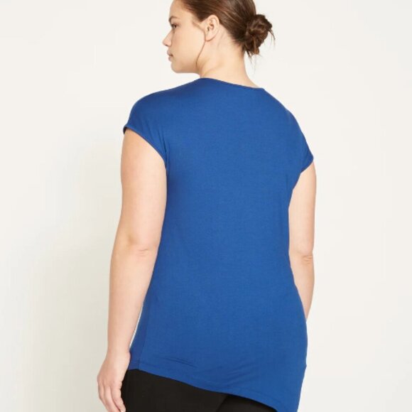 Universal Standard Liquid Jersey Crew Neck Genevette Top True Blue - Picture 2 of 9